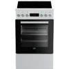 BEKO FUV55B - Cuisinière pose libre - 4 foyers vitrocéramiques - Four convection - 65 L - L 50 x H 85 cm - Blanc