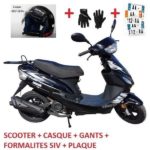 SCOOTER NEUF 50CC AVEC PNEUS SPECIAL PLUIE + CASQUE + GANTS + PLAQUE OFFRE SPECIALE