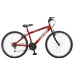 TOIMSA Vélo 26" - cadre acier - Homme - 18 vitesses - Freins Vbrake - Rouge et noir