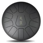 Tambour de musique 12 pouces mini instrument de handpan tambour de langue percussion 11 ton acier Noir