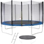 Trampoline MAXI ECO Ø 430 cm Bleu - Avec Filet, Echelle, Couverture de protection